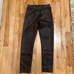 Women’s Max Studio Faux Leather Leggings - Chocolate Brown - Size XS